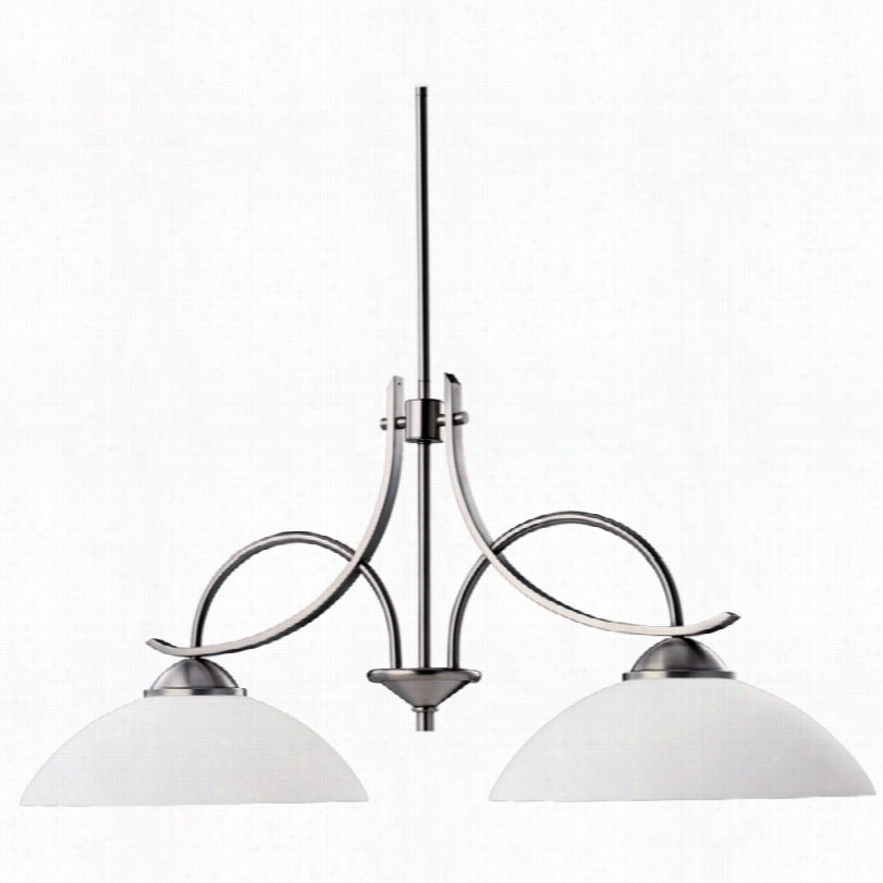 Contemporary Kichler Olympia Pewter With White Glass Island Chandelier