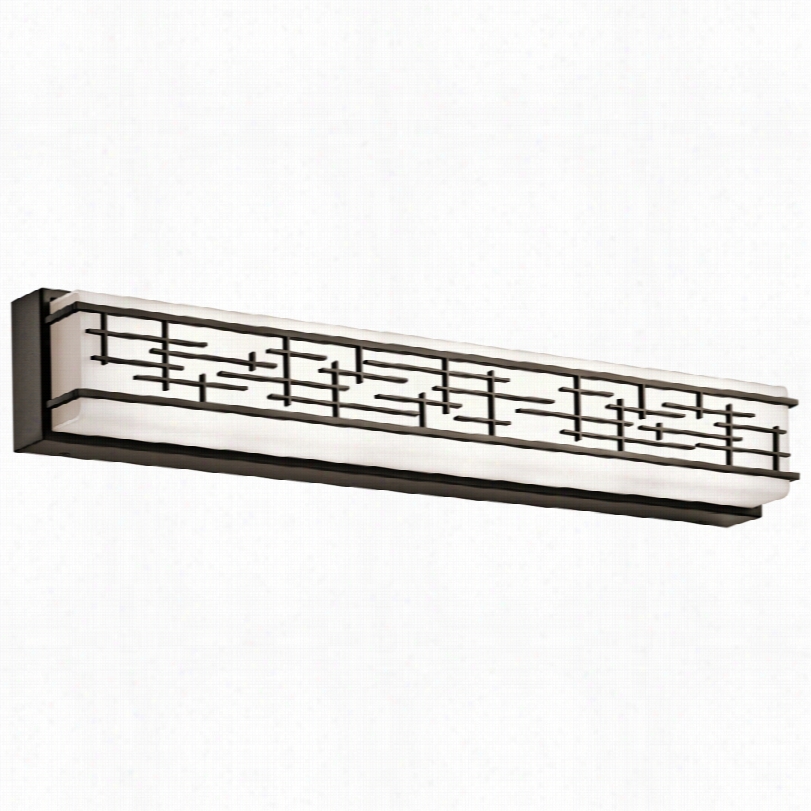 Contemporary Kichler Zolon Led Oldee Bronze Linear Modern Bath Light