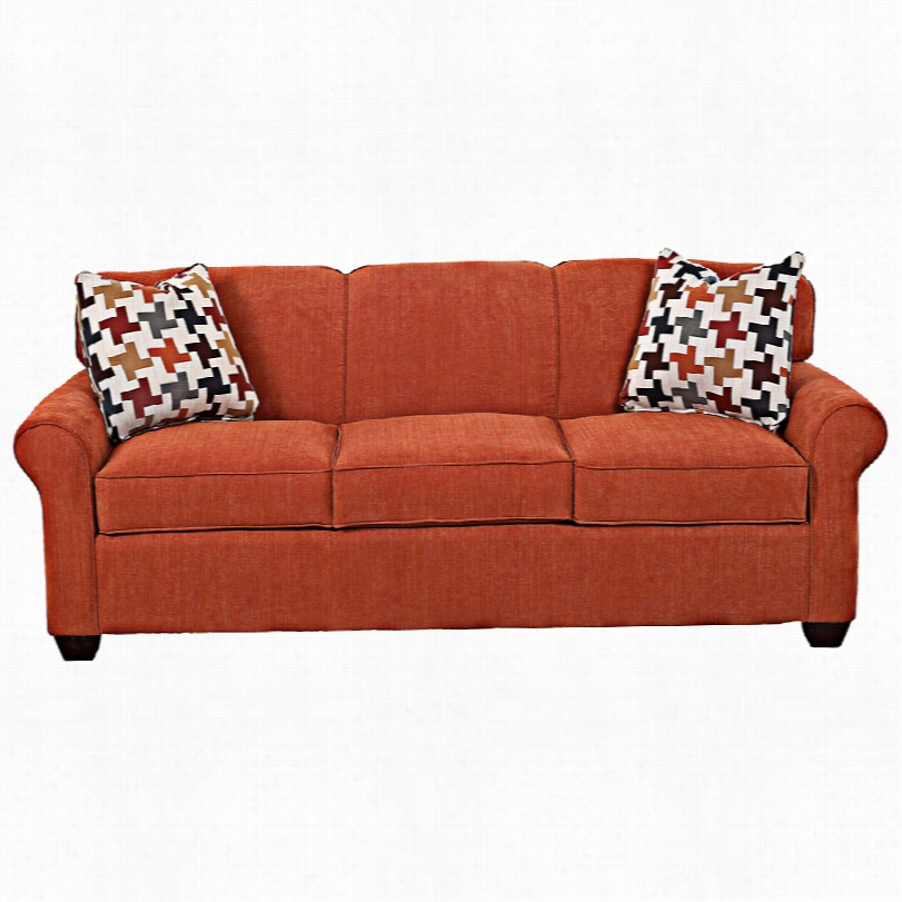 Contemporary Klaussner Mayhew Modern Spice Upholstered Queen Sleeper Couch