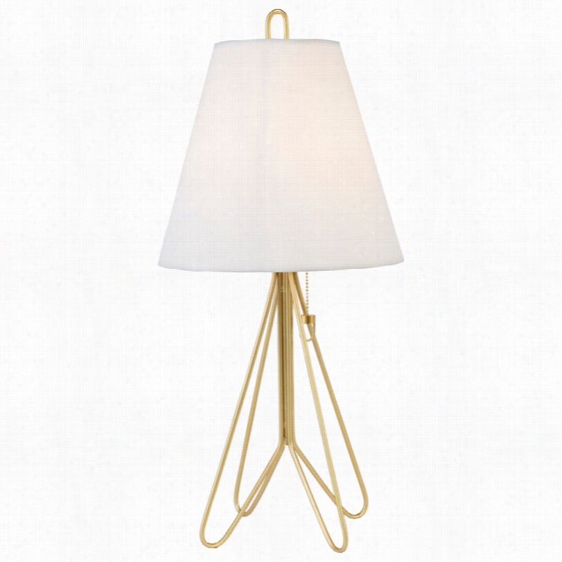 Contemorary Lihts Up! Flight Gold Table Lamp With White Linen Shade