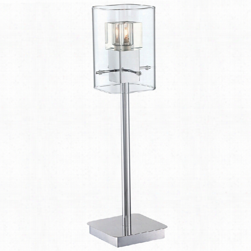 Contemporary Lite Source Aida Chrome Metal 20-inch-h Table Lamp