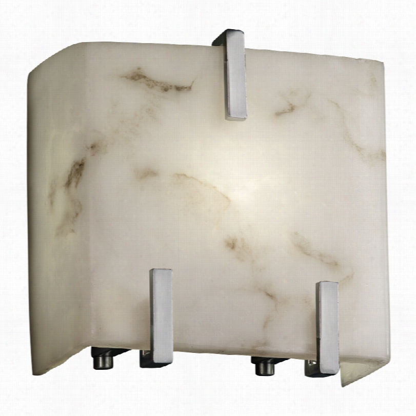 Contemporary Lumenaria 6 1/2"&uqot;h Faux Alabaster Nickel Wlal Sconce