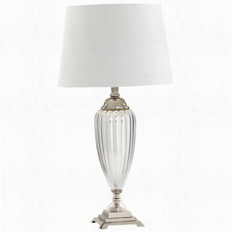 Contemporary Lyra Silver Glass Modern 30 1/2-inch-h Table Lamp
