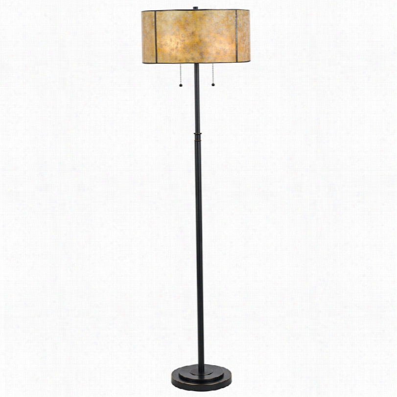 Contemporary Manitou Datk Bronze Metal Mica 59-inch-h Overthrow Lamp