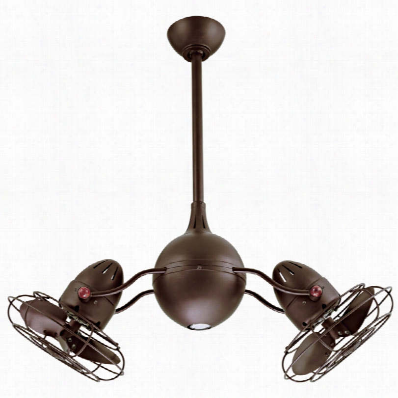 Contemporary Matthews Acqua Rotational Ceiling Fan - 37"" Ttextured Bronze