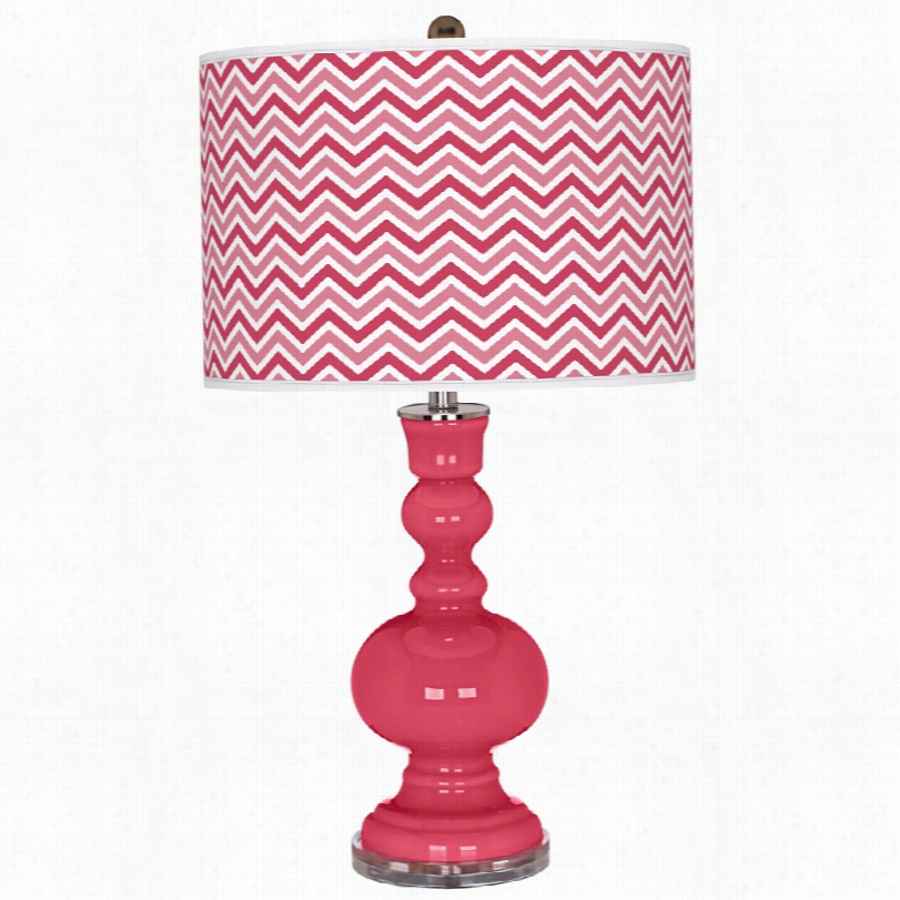 Contemporary Narro Zig Zag Shade 30-inh-h Color Plus Table Lamp