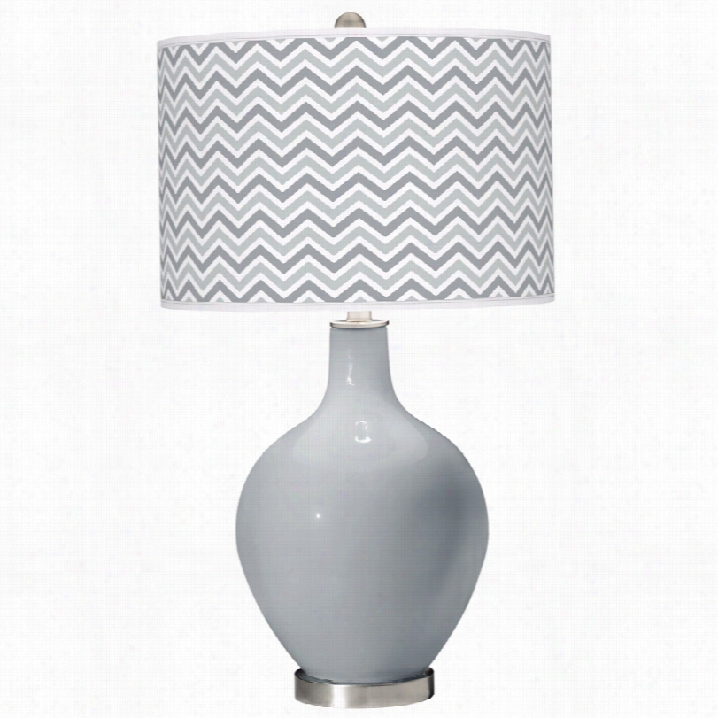 Contemporary Narrow Zig Zag Not Sure Gray 28-inch-h Ovotable Lamp