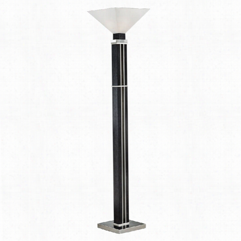 Contemporary Nova Attitude Zebra Wood Torchiere Cotne Mporary Floor Lamp