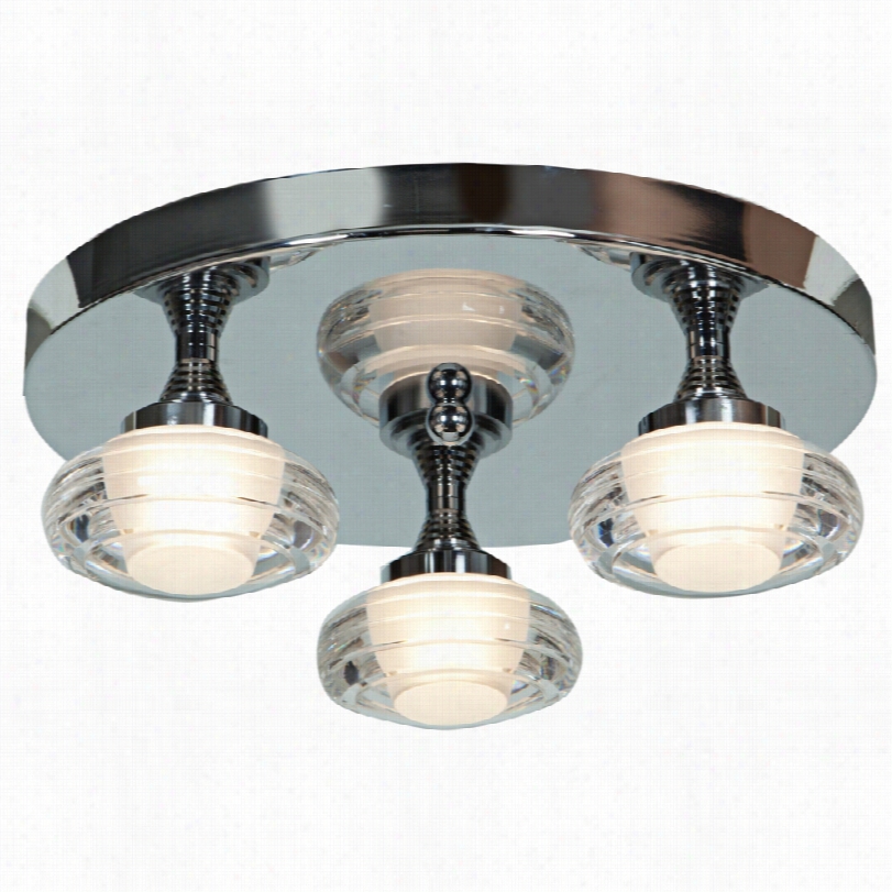 Contemporary Optix Acrylic Modern 3-light Led Chromeceiling Light