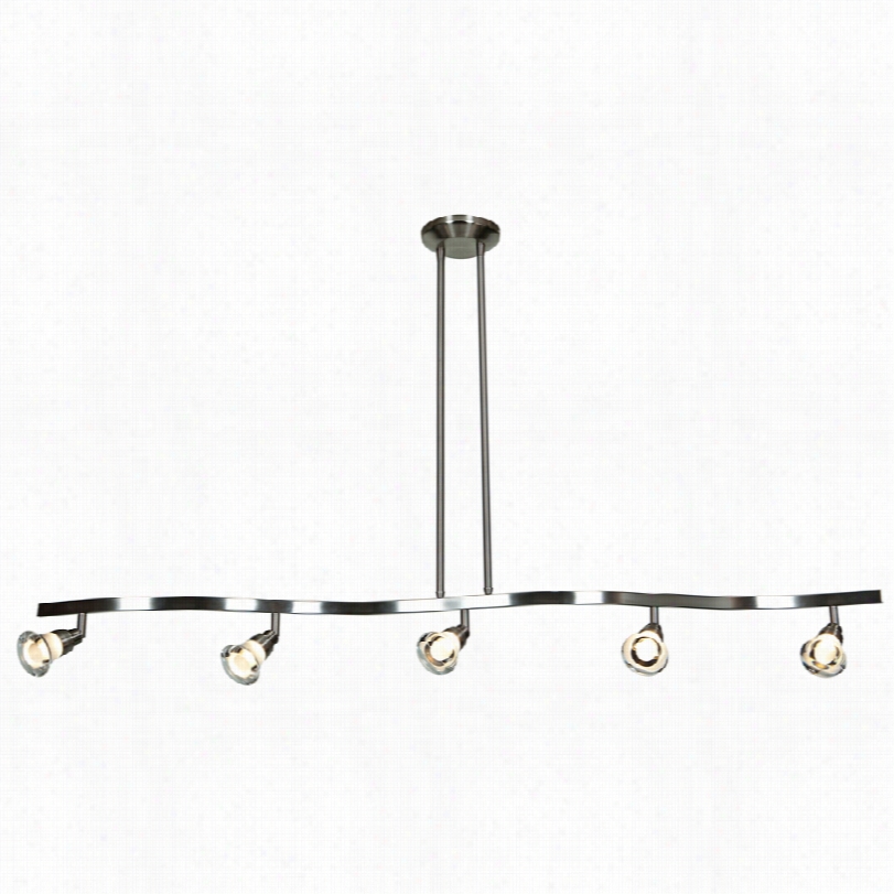 Contemporary Optix Matte Chrome 51-inch-w 5-light Led Track Fixture