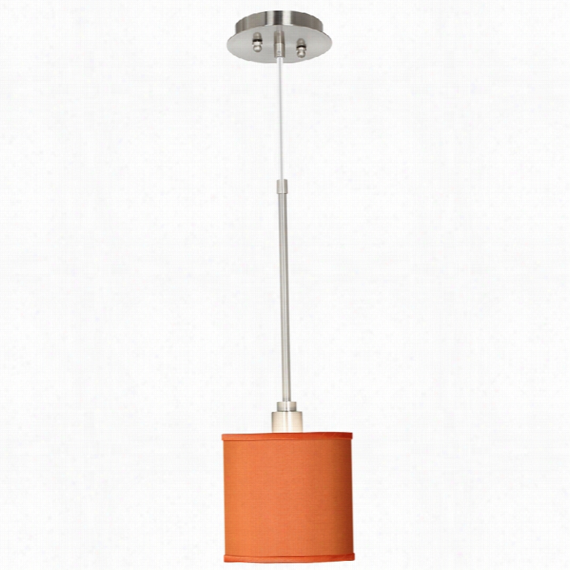 Contemporary  Orange Faux Silk 21-inch-h Mini Pendant Light