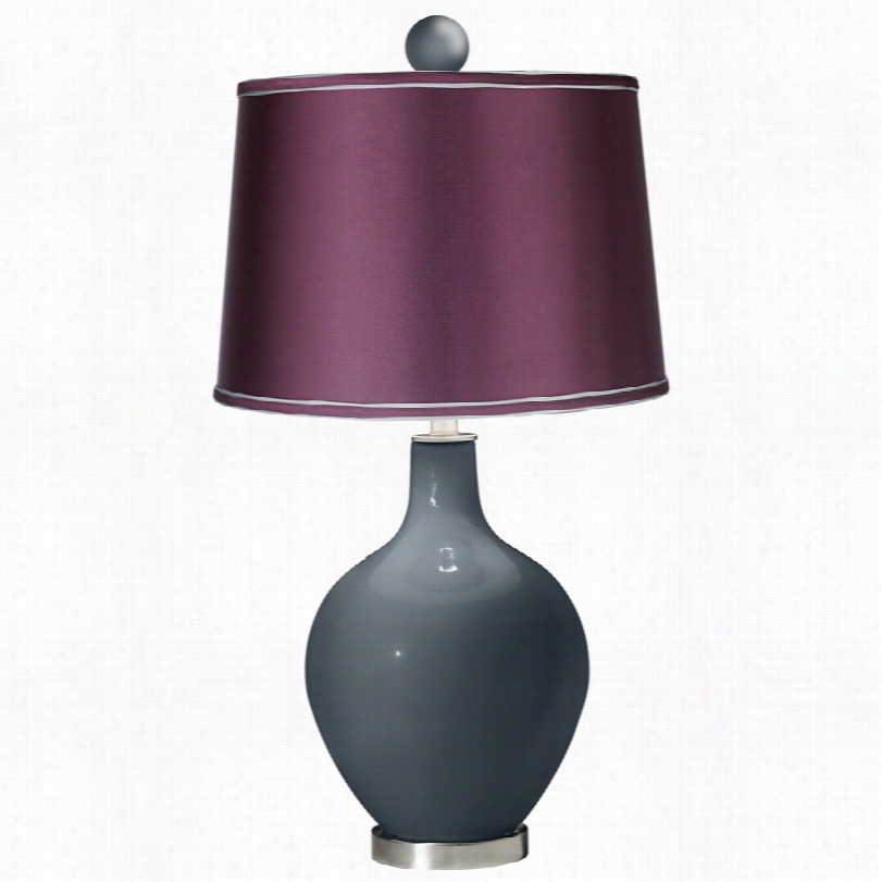 Contemporary Outer Space Gray 30 1/2-inch-h Color Plus Ovo Table Lamp