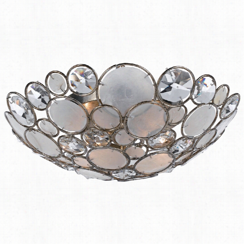 Contemoorary Palla Antique Silver Flushmount Crystorama Ceiling Light