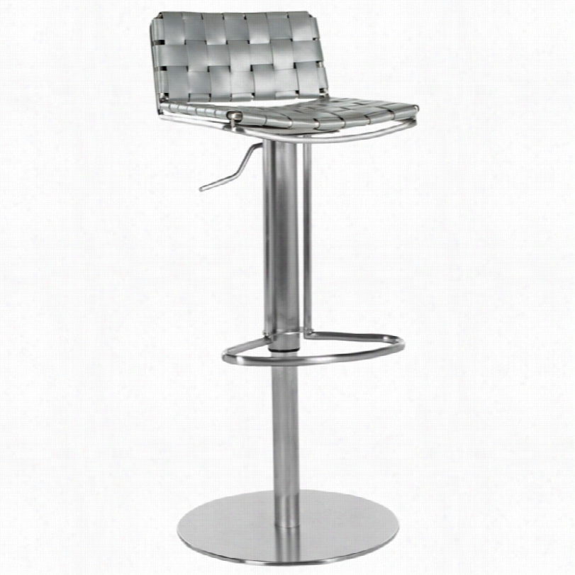 Contempoarry Partos Gray Bonded Leeather Adjustable Ba Rstool