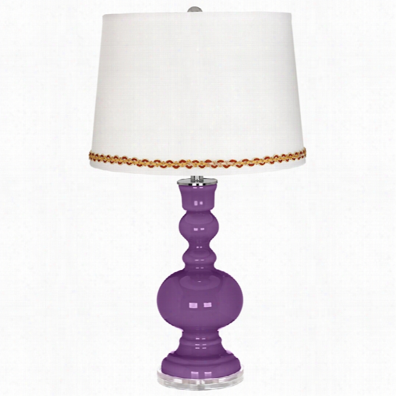 Contepmorary Passionate Purp Le Apothecary Flat Lamp With Serpentine Trim