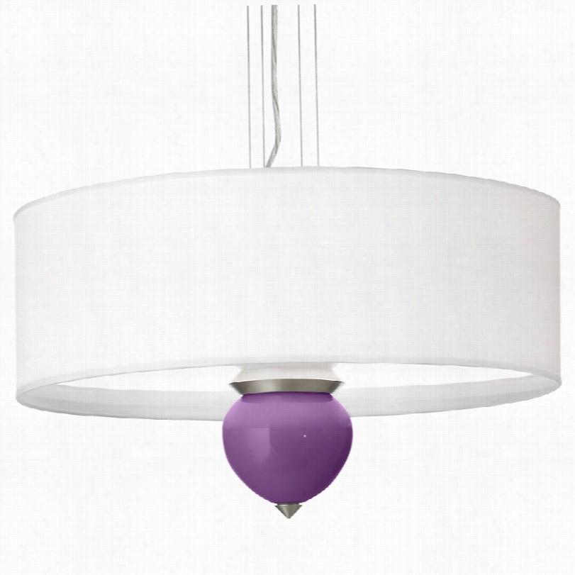 Contemporary Irascible Purplee Cleo Glass  24-inch-w Pendant Chandelier