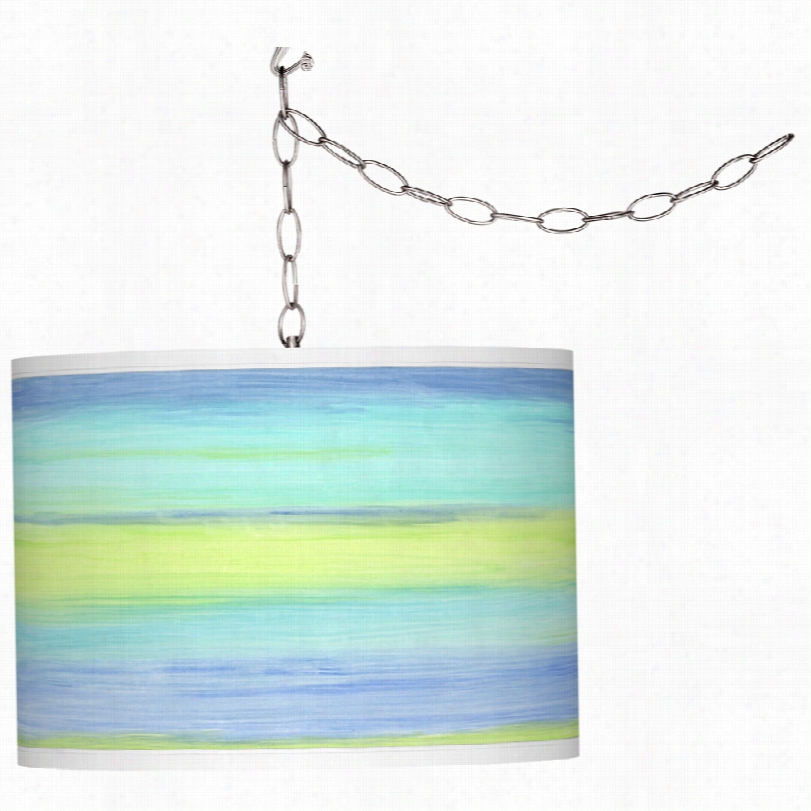 Co Ntemporary Pastel Sea Shade 13 1/2-inch-w  Plug-in Swag Chandelier