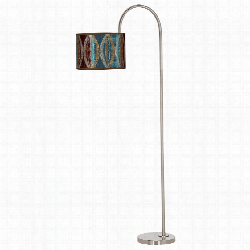 Contemporary Pearl Leaf Peacock Stacy Garcia Arc Tempo Floor Lamp