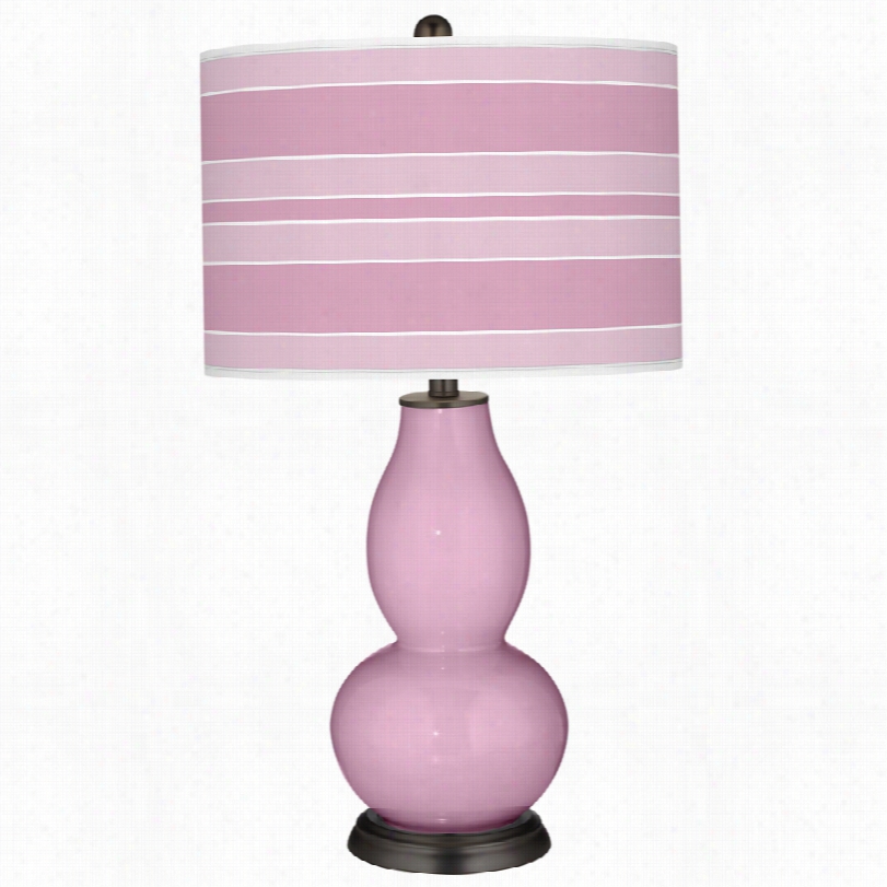 Contemporarry Pink Pansy Bold Stripe 29 1/2-inch-h Distort Plus Table Lamp