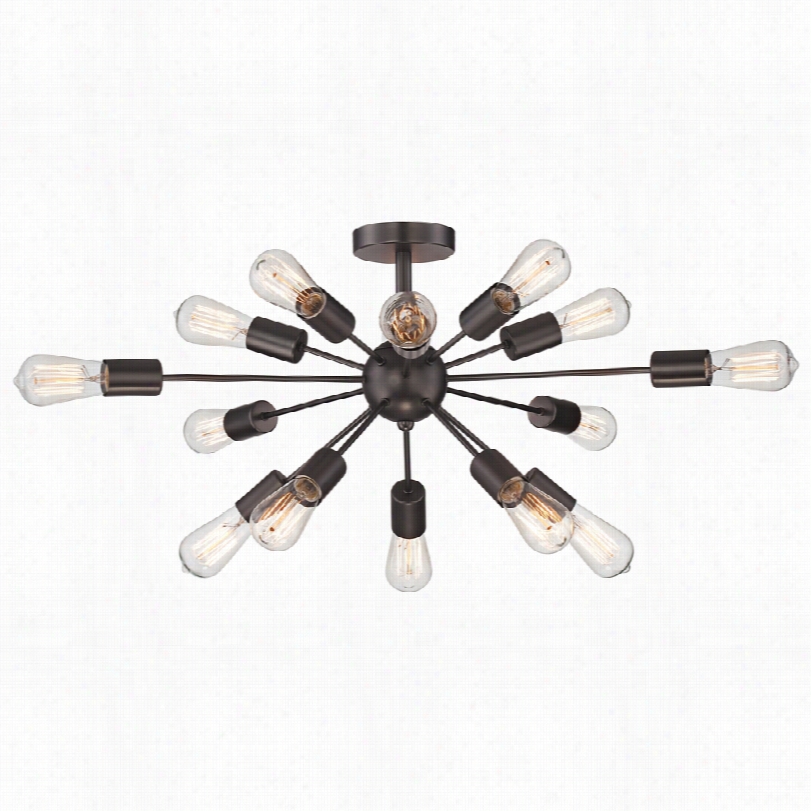 Contemporary Possini Euro Hemingson 36-inch-w Edisonb Ronze Ceiling Light