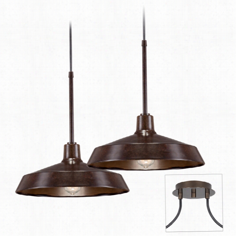 Contemporary Possini Euro Industrial Tiger Bronze Multi Lightt Pendant