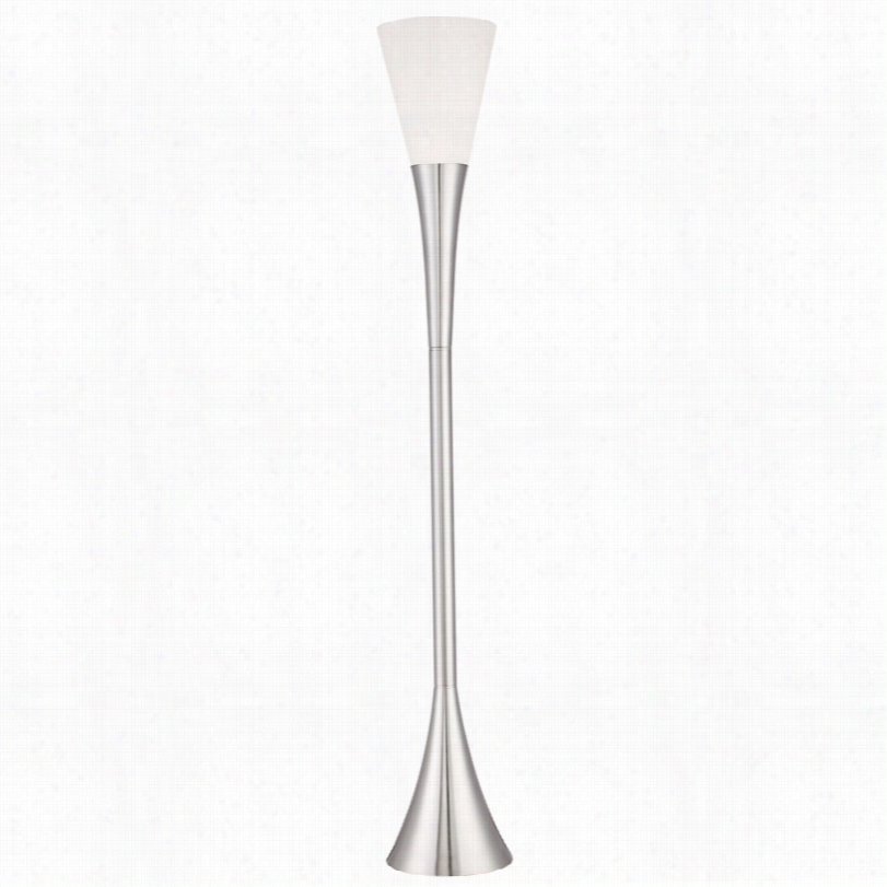 Contemorary Pos5ini Euro Mod Ern Brushed Nickel Torchiere Floor Lamp