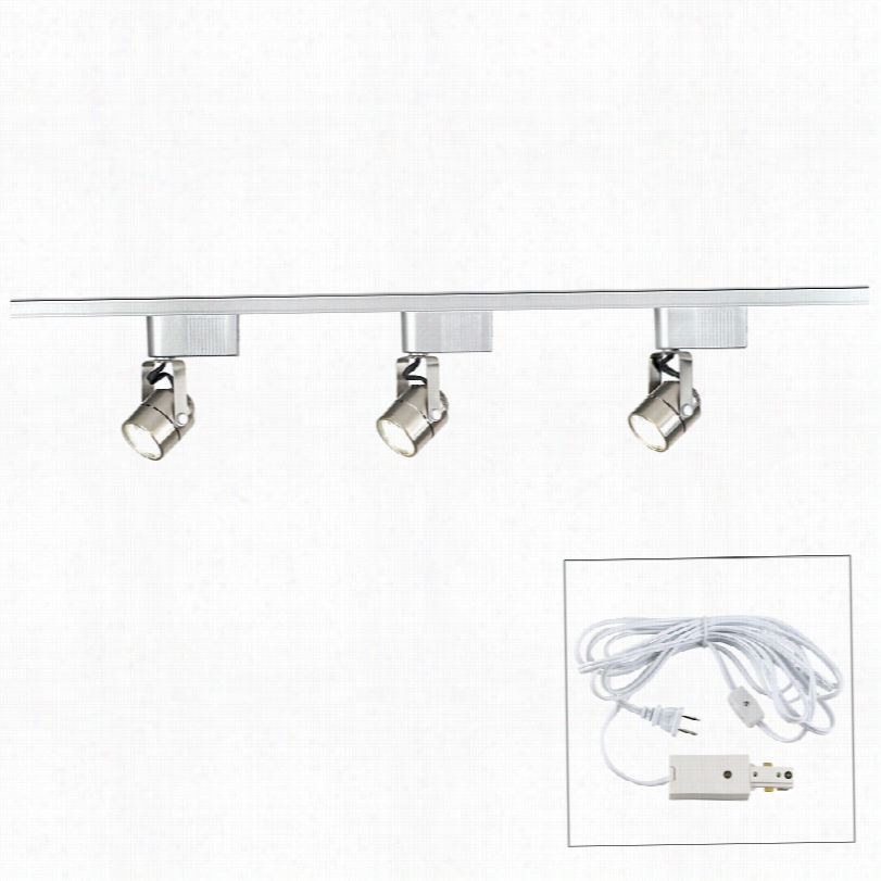 Contemporary Pro Track Burshed Steel 150w Lv Plug In Track Kit