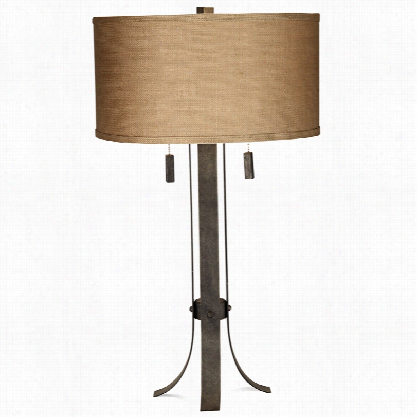 Contemporary Pullman 2-light W Rought Iron 32-inch-h Table Lamp