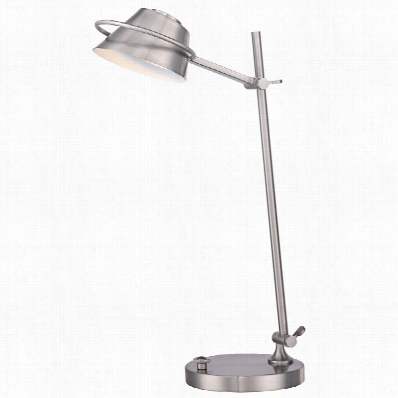 Contemporary Quoizel Spencer Brushed  Nickel 20-inch-h Led Desk Lamp
