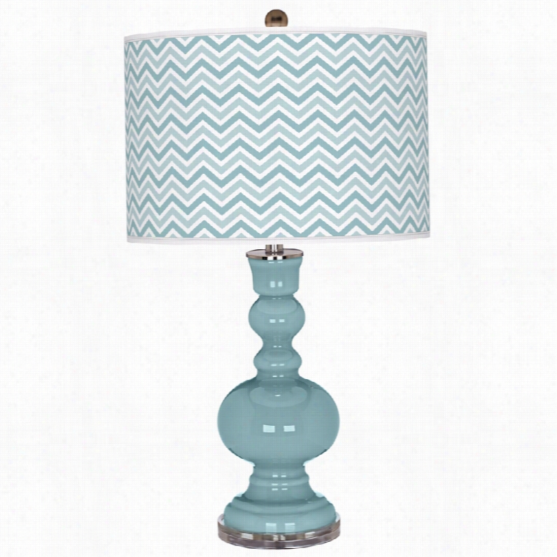 Contemporary Raindrop Nafrow Zig Zag 30-inch-h Color Plus Table Lamp