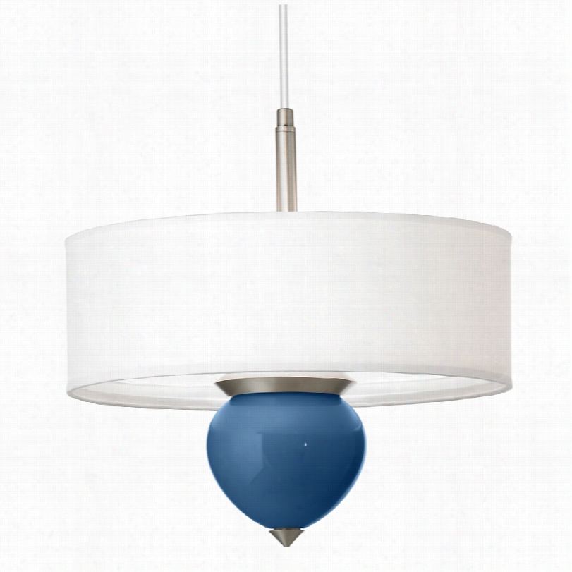 Contemporary Regatta Blue Cleo Glass 16-inch-w Pendant Chandelier