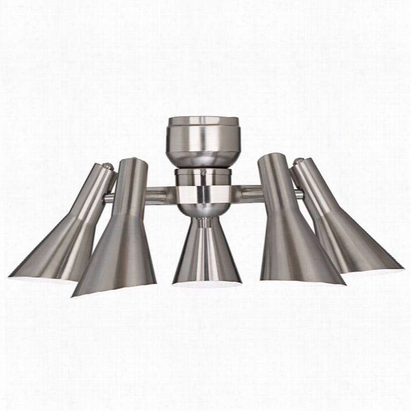 Contemporary Retro Brushed Nickel 23 3/4-inch-w Ceiling Use A ~ Upon Light Kit