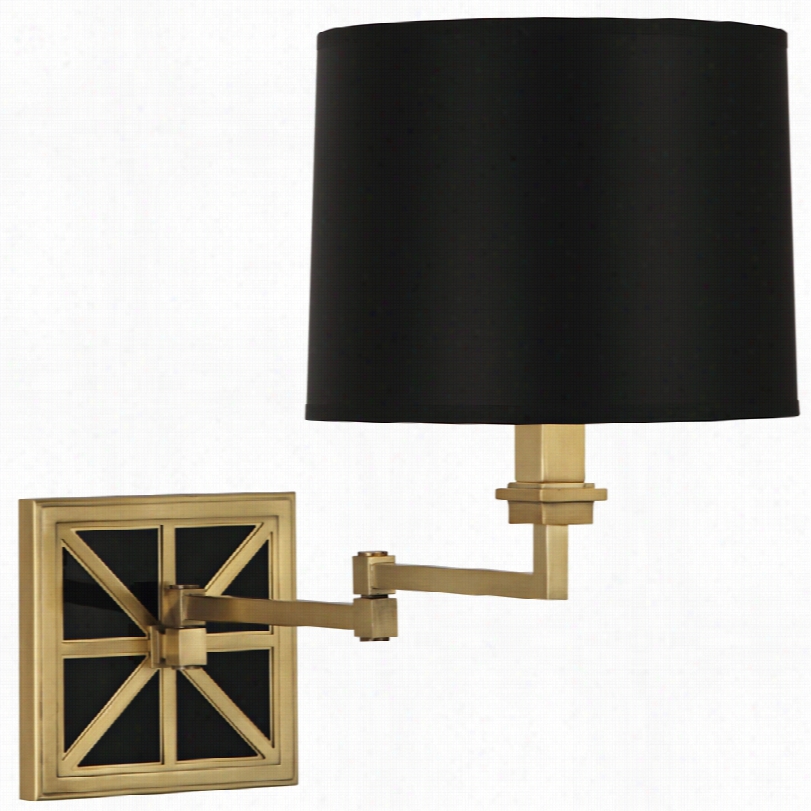 Conemporary Robert Abbey Blck Shad Directoire Swing Arm Wall Lamp