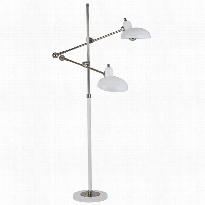 Contemoorary Robert Abbey Bruno White 2-arm Pharmacy Modern Floor Lamp