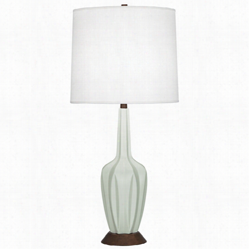 Contemporary O Bert Abbey Cecilia Tall Matte Celadon Table Lamp