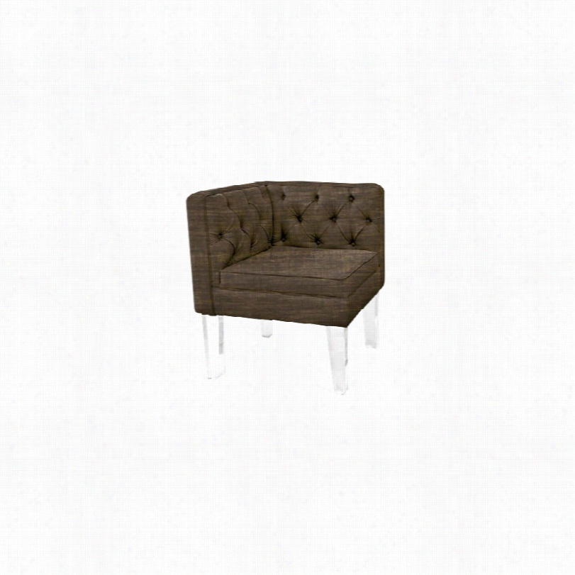 Contemporary Rojo 16 Provece Brown Faric Tufted 33-inch-h Corner Chair