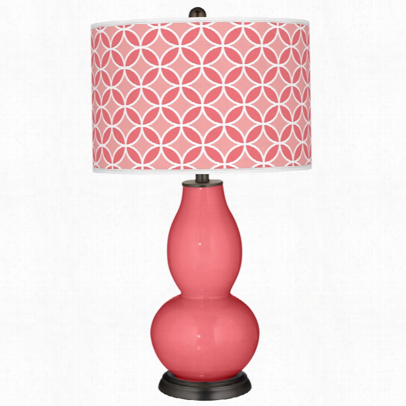 Contemporary Rose Circle Rings Shade 29 1/2-inch-h Color Plus Table Lamp