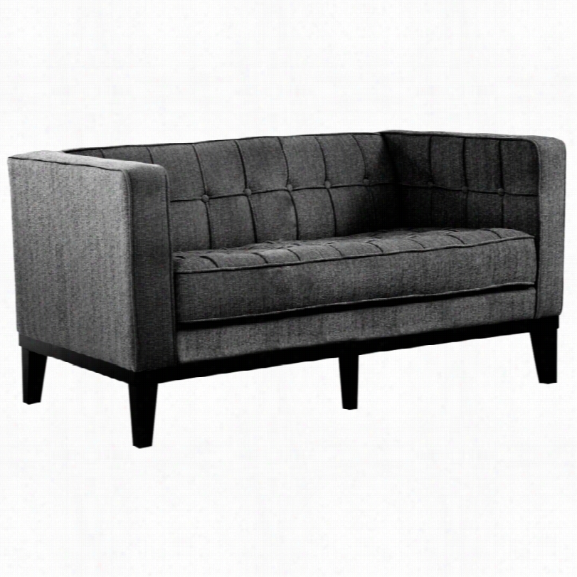 Contemporary Roxbury Charcal Chenille 28 1/2-inch-h Loveseat