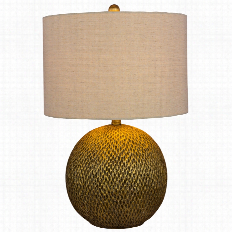 Conttemporary San Manuel Textured  Gold 23 1/2-inch-h Round Table Lamp