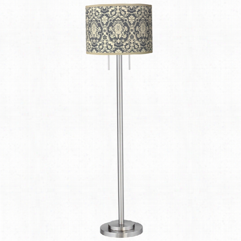 Contemporary Se Edling Damask 63-inch-h Brushed N Ickel Garth Loor Lamp