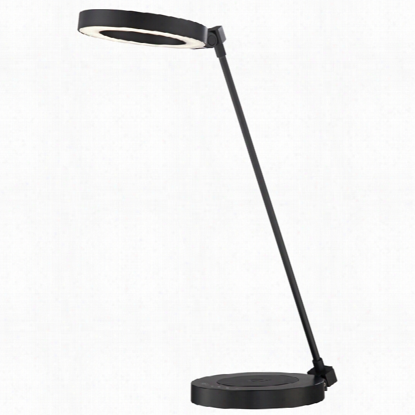 Contemporary Seeger Led Black Desk Lamp With Qi-e Nable Dcharging Pad