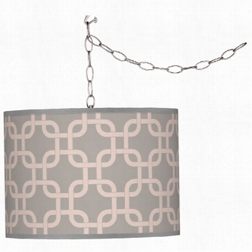 Contemporary Smoke Lattice Art Shade Plug-i Nchandelier