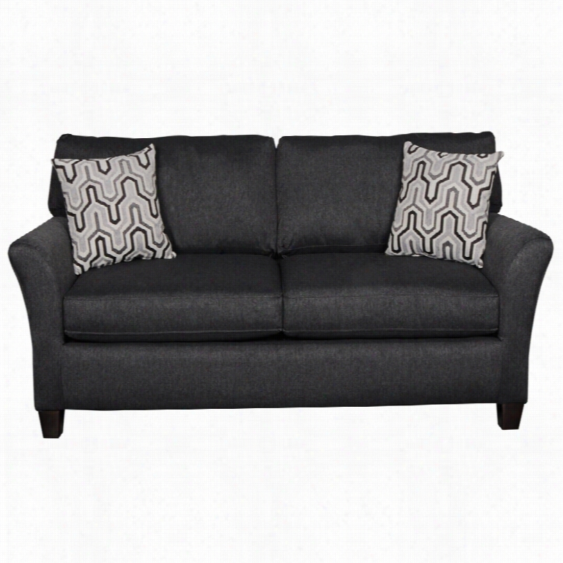 Contemporary Sofab Shag Ii Modern Upholstered Black Pepper Loveseat