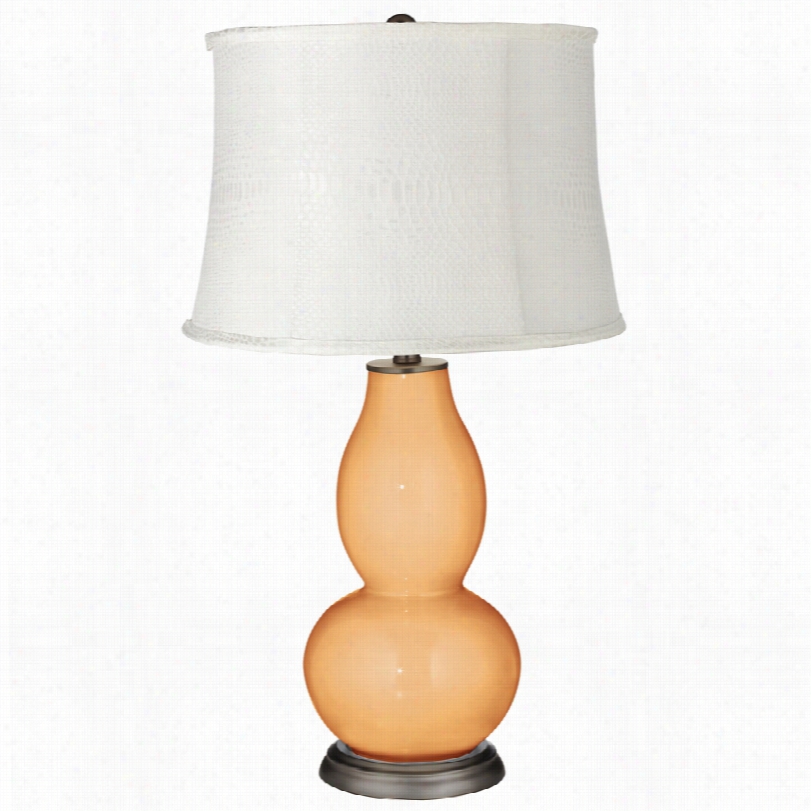 Contemporary Quiet Apricot White Snkae 29 1/2-inch-h Tabe Lamp