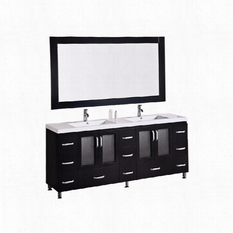 Conttemporar Stanton Dark Espresso Drop In Double Sink 72-inch Vanity Set