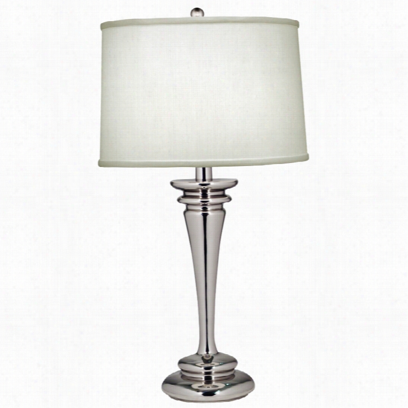 Contemporary Stiffel Polished Nickel And Pearl Satin 29-inch-h Table Laamp