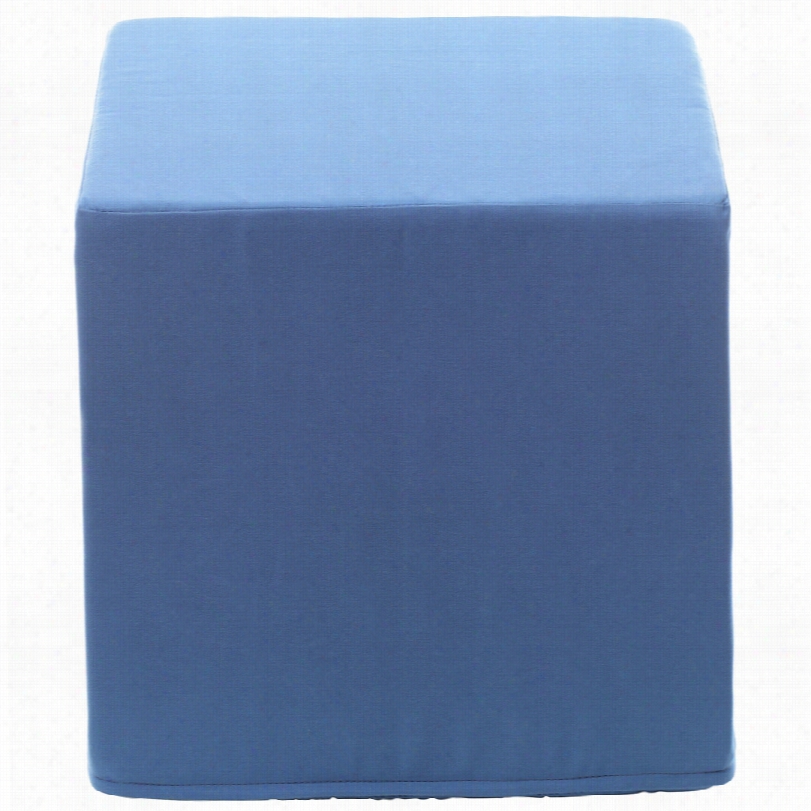 Contemporary Sunbrella Sapphire Indoor/outdoor Cune Pouf Ottoman