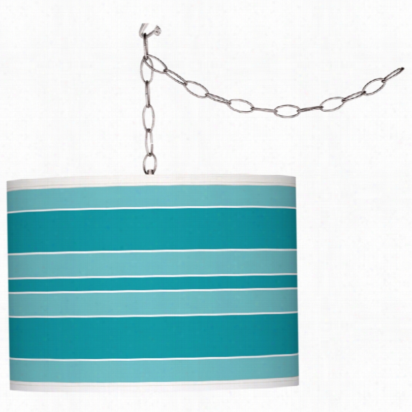 Contemporary Surfer Bluue Bold Stroke  Glow 13 1/2-inch-w Plug-in Pendant