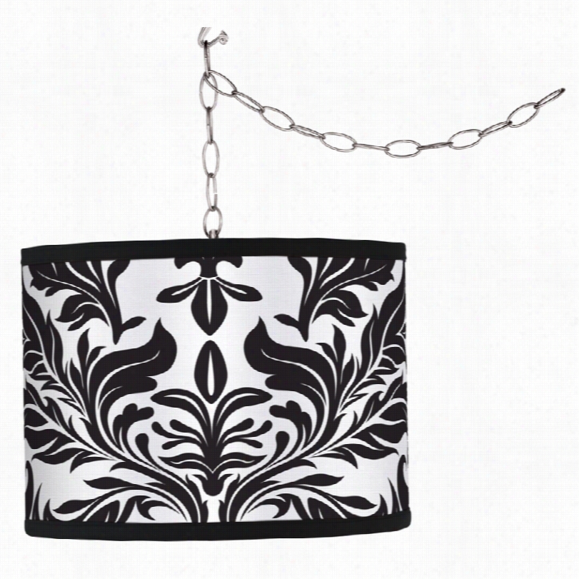 Contemporary Swag Bblack Tapestry Shsed With B Rushed Silver Chandelier