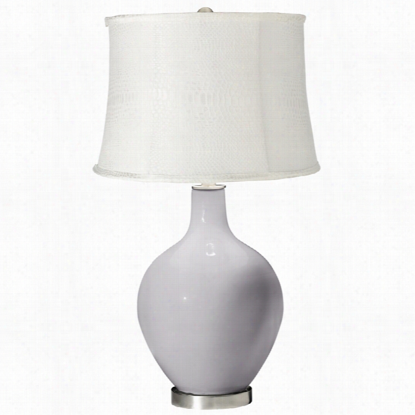 Contemporary Swanky Gray  Snake White Drum Shaed Ovo Table Lamp